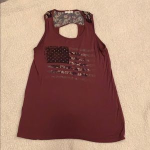 Maurices Maroon Keyhole America Tank